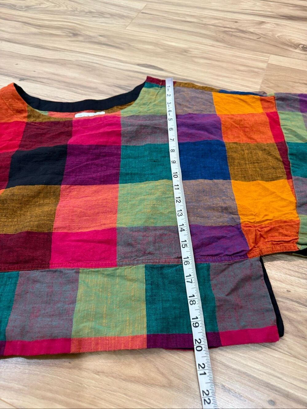 Rujuta Sheth Mira Top - Multi Chex boho lagenlook size XL/XXL - Picture 8 of 11